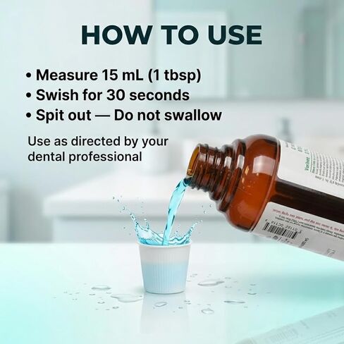 العلامة التجارية Luminous Care House CHG 0.12% شطف الفم - غسول الفم بنكهة النعناع - زجاجة 16 أونصة - شطف يومي لتجديد الفم - غسول الفم التجميلي لنفس نظيف ومنعش in Kuwait