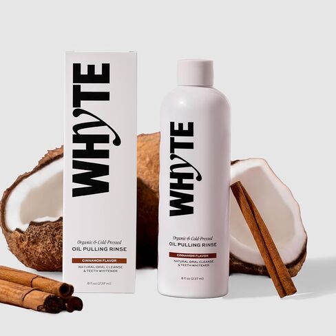 غسول الفم بزيت جوز الهند العضوي من وايت لتبييض الأسنان وصحة اللثة (النعناع) in Kuwait