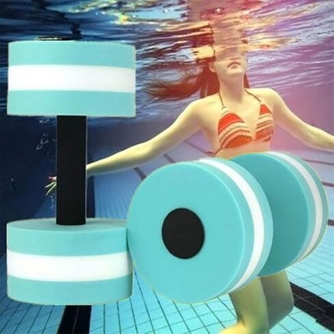 Set of 2 Water Dumbbells Aerobics Swimming Pool Dumbbells for Exercise, Sports Aquatic Exercise Dumbbells Set Foam Dumbbells Fitness Resistance Barbells Float Water Aerobics Equipment for Weight Loss in Saudi Arabia