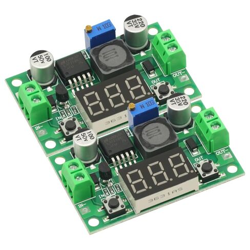 2 قطعة DC-DC باك تنحى وحدة LM2596 4.0 ~ 40 فولت إلى 1.25-37 فولت منظم جهد قابل للتعديل مع الفولتميتر LED in Saudi Arabia
