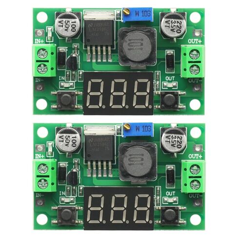 2 قطعة DC-DC باك تنحى وحدة LM2596 4.0 ~ 40 فولت إلى 1.25-37 فولت منظم جهد قابل للتعديل مع الفولتميتر LED in Saudi Arabia