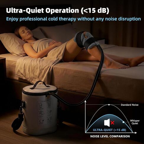 آلة ثلج للركبة بعد الجراحة، آلة علاج بارد محمولة مع مؤقت قابل للبرمجة، نظام تعافي بديل للركبة لتخفيف الألم مع وسادة ضغط للكتف والورك والظهر والكاحل in Kuwait