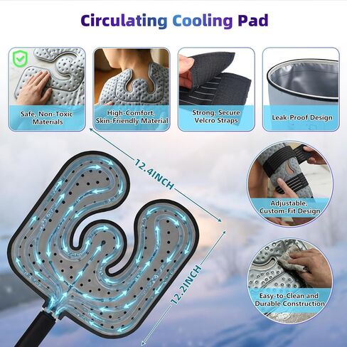 آلة ثلج للركبة بعد الجراحة، آلة علاج بارد محمولة مع مؤقت قابل للبرمجة، نظام تعافي بديل للركبة لتخفيف الألم مع وسادة ضغط للكتف والورك والظهر والكاحل in Kuwait