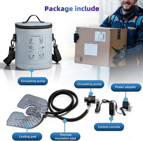 آلة ثلج للركبة بعد الجراحة، آلة علاج بارد محمولة مع مؤقت قابل للبرمجة، نظام تعافي بديل للركبة لتخفيف الألم مع وسادة ضغط للكتف والورك والظهر والكاحل in Kuwait