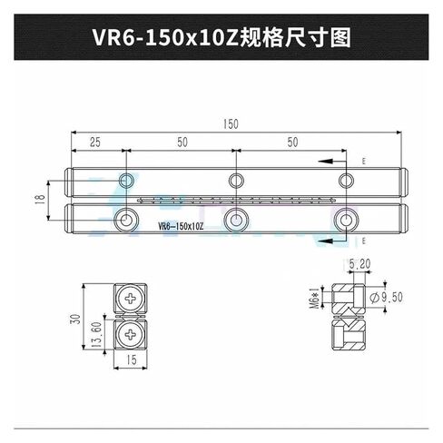 1 مجموعة من أدلة الأسطوانة المتقاطعة VR6-150-10Z عالية الدقة للحركة الخطية الدقيقة in Kuwait