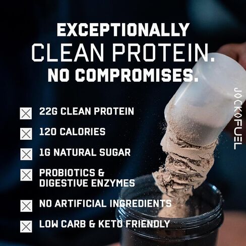 Jocko Fuel Whey Protein Powder, Chocolate Milkshake, 22g Protein, Digestive Enzymes + Probiotic Blend, No Sugar Added, with Essential Amino Acids + Electrolyte Minerals, 26 Servings in Saudi Arabia