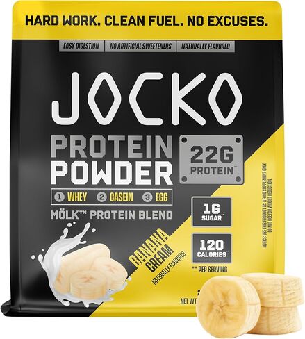 Jocko Fuel Whey Protein Powder, Chocolate Milkshake, 22g Protein, Digestive Enzymes + Probiotic Blend, No Sugar Added, with Essential Amino Acids + Electrolyte Minerals, 26 Servings in Kuwait