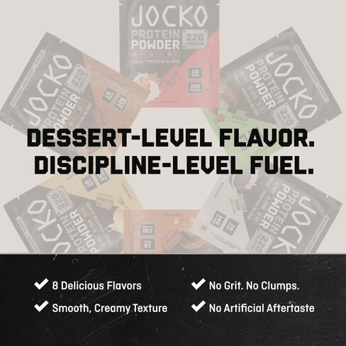 Jocko Fuel Whey Protein Powder, Chocolate Milkshake, 22g Protein, Digestive Enzymes + Probiotic Blend, No Sugar Added, with Essential Amino Acids + Electrolyte Minerals, 26 Servings in Saudi Arabia