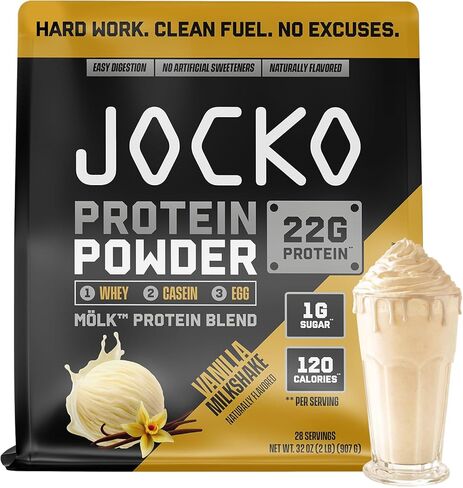 Jocko Fuel Whey Protein Powder, Chocolate Milkshake, 22g Protein, Digestive Enzymes + Probiotic Blend, No Sugar Added, with Essential Amino Acids + Electrolyte Minerals, 26 Servings in Saudi Arabia
