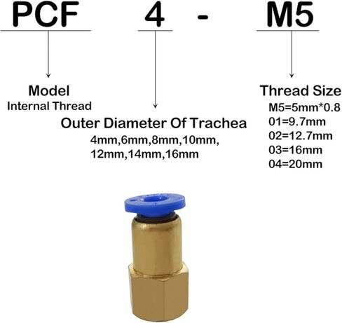 30PCS BSPT PCF6-01, 6mm To 1/8" Pneumatic Connectors Female Straight One-Touch Fittings in Saudi Arabia
