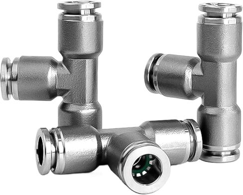 PE PEG 304 Stainless Steel Quick Connector Pipe Hose 4 6 8 10 12 14 16mm T type Tee Reducing High Pressure PE-8(PEG12-10) in Saudi Arabia