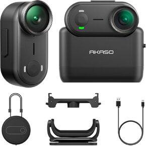 AKASO Keychain3 4K Thumb Action Camera - Hands-Free POVs (64GB, Black) | Tiny Body Camera, Mount Anywhere, Stabilization, 360 Min Battery Life, 9.8ft Waterproof Portable Vlogging Camera, Pet POV in Kuwait