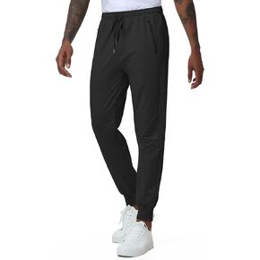 بنطلون رياضي رجالي JWM مع 3 جيوب بسحاب مريح وقابل للتمدد من القطن للعرق للرجال كاجوال رياضي في صالة الألعاب الرياضية in Kuwait