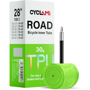 1/4-Pack CYCLAMI TPU Inner Tubes 700 x 18-32c 700c Inner Tubes Ultralight 30g Bike Tube with 45mm/65mm/85mm Presta Valve for Road Bike Tubes(Include Bike Tube Patch Repair Kit) in Kuwait