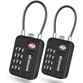 2 حزمة من أقفال أمتعة السفر المعتمدة من إدارة أمن المواصلات الأمريكية، سبيكة قفل مكونة من 4 أرقام، أقفال معدنية بدون مفتاح، قفل مقاوم للطقس معتمد من إدارة أمن المواصلات الأمريكية لخزانة الصالة الرياضية، حقيبة حقيبة الجولف، حقيبة الظهر، أسود من GIVERARE in Kuwait