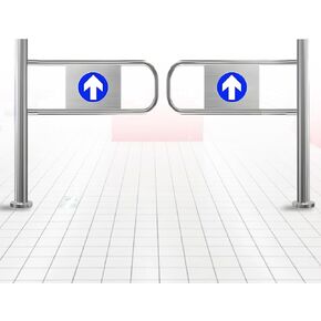 بوابة متأرجحة من الفولاذ المقاوم للصدأ لمدخل السوبر ماركت - باب أمان أحادي الاتجاه مزود بنابض للوصول إلى متجر المستودعات في الممر - حل أمان متين وآمن in Kuwait