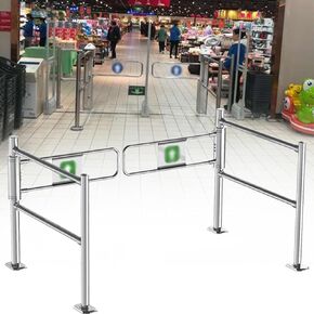 Automatic Swing Gate with Guardrail, Self-Closing Industrial Door for Warehouse and Store Security in Saudi Arabia