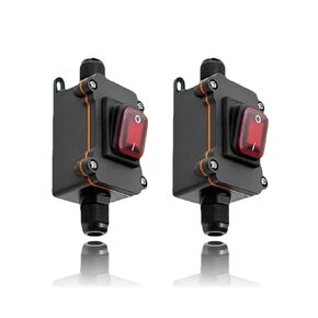2-Pack IP67 Waterproof Inline Rocker Switch with Red Indicator Light, On/Off DPST Toggle Switch for AC/DC 20A-125V 16A-250V 35A-12V, Two-Side Entry for Marine, RV, Automotive LED Lights in Kuwait