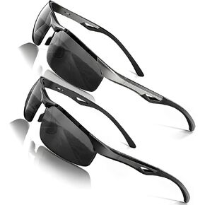 نظارات شمسية مستقطبة مضادة للوهج للرجال، تصميم رياضي ملتف حول الأشعة فوق البنفسجية 400، مقاومة للخدش/الزيت/المياه المالحة in Kuwait