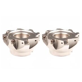 2pcs 88° Fast Feed Face Mill 1.6" x 5" Heavy Cutting Milling Cutter 8 Flutes Nickel Coated Indexable Face Mill in Kuwait