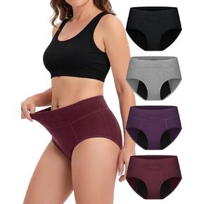 IGOLUMON Period Underwear for Women, 4-Pack Leakproof Postpartum Panties Menstrual Underwear Incontinence Protective Briefs in Kuwait