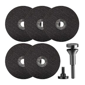 6pcs/Set Cut Off Wheel with 1/4 Stem Mounting Mandrel for Die Grinder, Metal Cutting Wheels Cutter Discs for Metal & Steel Rotary Tool Drill Attachment Bolt Cutter Discs(Color:Black) in Kuwait