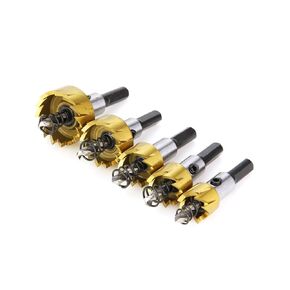 5Pcs Set Hole Saws HSS Core Drill Bit Coated Wood Metal Cutter Drilling Bits for Power Tools 16 18.5 20 25 30mm(Hole Saw Gold 5pcs) in Kuwait