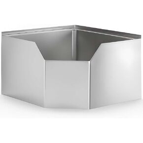 حوض ممسحة زاوية من الفولاذ المقاوم للصدأ شديد التحمل من NSF - حجرة واحدة مع تصريف سلة ومقدمة مسننة in Kuwait