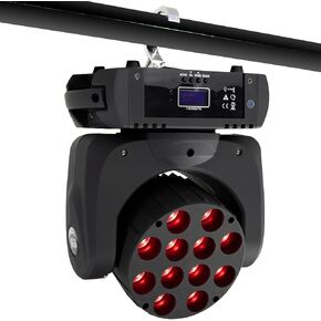 SHEHDS Moving Head Light Wash LED 12x12W RGBW 4in1 DJ Lights Lighting Professional 9/16 Channels DMX512 Sound Activated Strobe Effect Stage Lights for Christmas Events Night Clubs Disco KTV Bar in Kuwait