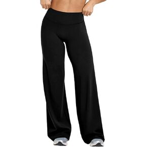 سراويل اليوغا النسائية المتوهجة عالية الخصر للتحكم في البطن بنطال ضيق متمدد Bootcut جرس أسفل تجريب الصالة الرياضية فستان السراويل in Kuwait