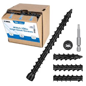 #10 x 2-3/4" Hidden Deck Screws, 82Pcs(1LB) Self Tapping Wood Screws with T15 Star Drive, Rust Resistant Timber Screws for decking,framing, Fencing(Bit Included, Black in Saudi Arabia