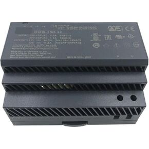 Generic HDR-150-12 12V 12.5A 150W Slim DIN Rail Power Supply لأتمتة المنزل والمبنى، أسود، YS-HDR-150-12 in Kuwait