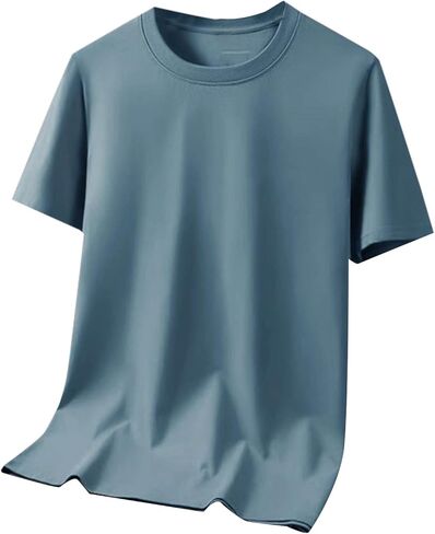 Men's Casual Fashionable Breathable Sweatshirt Solid Color Half Sleeve Round Neck in Saudi Arabia