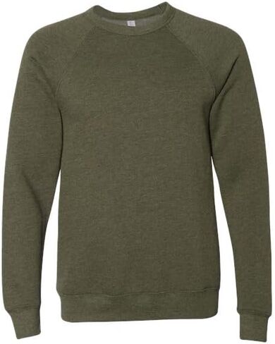 BELLA+CANVAS Unisex Sponge Fleece Crewneck Sweatshirt, HEATHER OLIVE, XS in Saudi Arabia