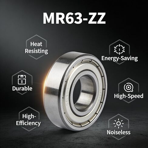 10 قطع MR63-ZZ محامل كروية ذات أخدود عميق - 3x6x2.5 ملم محامل صغيرة محمية مزدوجة للطابعات ثلاثية الأبعاد والمحركات الكهربائية ونماذج RC والأجهزة الصغيرة in Kuwait