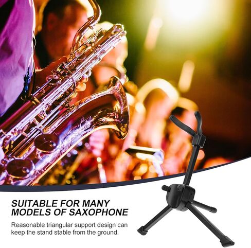 Toddmomy Alto Saxophone Stand Folding Saxophone Holder Tripod Display Rack with Leather Carrying Bag for Home and Music Practice in Kuwait