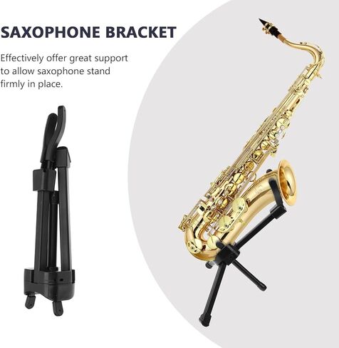 Toddmomy Alto Saxophone Stand Folding Saxophone Holder Tripod Display Rack with Leather Carrying Bag for Home and Music Practice in Kuwait