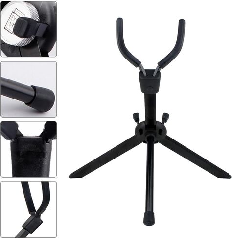Toddmomy Folding Alto Saxophone Stand Non-skid Sax Display Rack Portable Black Saxophone Tripod Holder for Musical Instruments in Kuwait