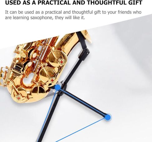 Toddmomy Folding Alto Saxophone Stand Non-skid Sax Display Rack Portable Black Saxophone Tripod Holder for Musical Instruments in Kuwait
