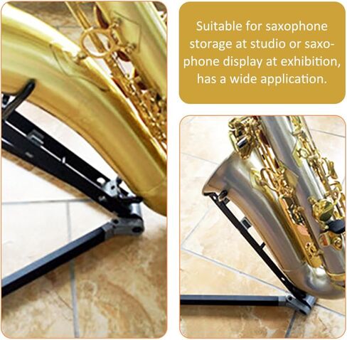 Abaodam Foldable Alto Saxophone Stand Metal Sax Holder Portable Sax Display Stand Reliable Home Saxophone Accessory Showing in Saudi Arabia
