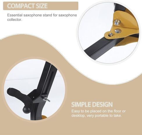 Toddmomy Foldable Alto Tenor Saxophone Holder Stand with Flute and Clarinet Pegs Adjustable Saxophone Rack Portable Wind Instrument Stand for Musicians in Kuwait