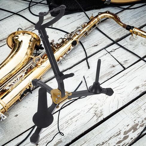 Toddmomy Foldable Alto Tenor Saxophone Holder Stand with Flute and Clarinet Pegs Adjustable Saxophone Rack Portable Wind Instrument Stand for Musicians in Kuwait