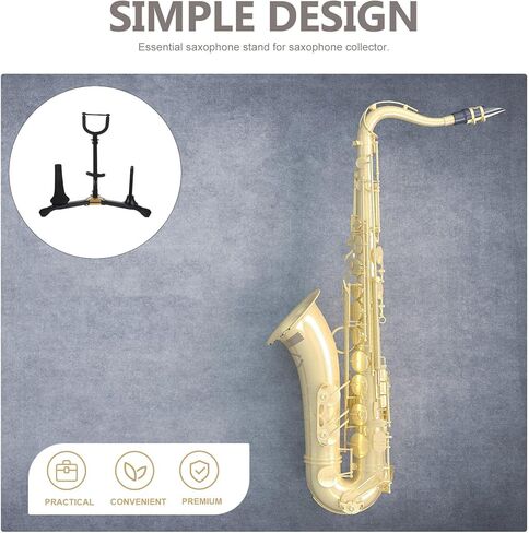 Toddmomy Foldable Alto Tenor Saxophone Holder Stand with Flute and Clarinet Pegs Adjustable Saxophone Rack Portable Wind Instrument Stand for Musicians in Kuwait