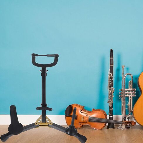 Toddmomy Foldable Alto Tenor Saxophone Holder Stand with Flute and Clarinet Pegs Adjustable Saxophone Rack Portable Wind Instrument Stand for Musicians in Kuwait