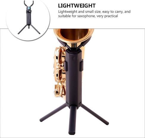 Toddmomy Portable Folding Alto Saxophone Stand with Black Blue Box, Creative Sax Holder Rack for Alto Sax Display and Storage, Practical Wind Instrument Support for Musicians in Kuwait
