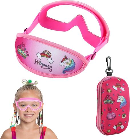 Toddler Swim Goggles Nose Cover,Kids Goggles No Hair Pull,Anti Fog Children Swimming Mask in Kuwait