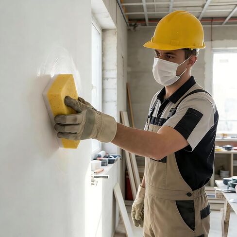 6 Pack Drywall Sanding Sponge，Reusable Drywall Wet Sanding Sponge, 9 x 4.6 x 1.6Inch Dusting Sponge for Smoothing and Finishing Drywall, Walls, and Surfaces (6) in Saudi Arabia