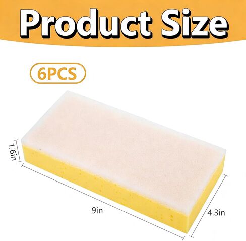 6 Pack Drywall Sanding Sponge，Reusable Drywall Wet Sanding Sponge, 9 x 4.6 x 1.6Inch Dusting Sponge for Smoothing and Finishing Drywall, Walls, and Surfaces (6) in Saudi Arabia