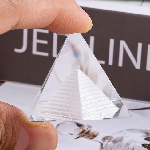 Vctitil 40mm Crystal Pyramid Geomancy Stereo Pyramid Ancient Building Model Carving Crafts Decorative Ornaments Figurine Egypt Pyramid in Saudi Arabia