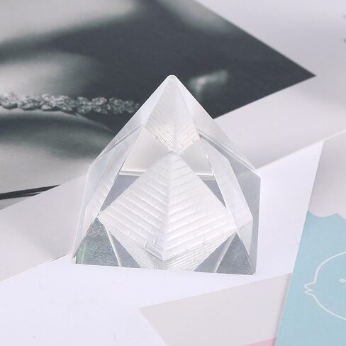 Vctitil 40mm Crystal Pyramid Geomancy Stereo Pyramid Ancient Building Model Carving Crafts Decorative Ornaments Figurine Egypt Pyramid in Saudi Arabia